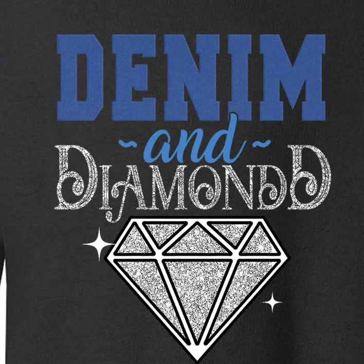 Denim And Diamonds Stylish Blue Denim Toddler Sweatshirt