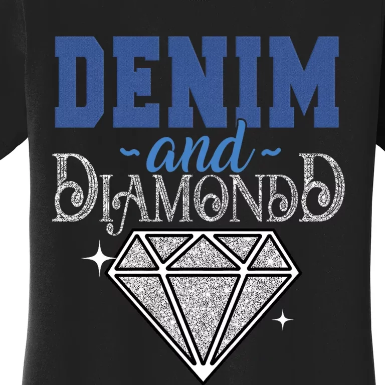 Denim And Diamonds Stylish Blue Denim Women's T-Shirt