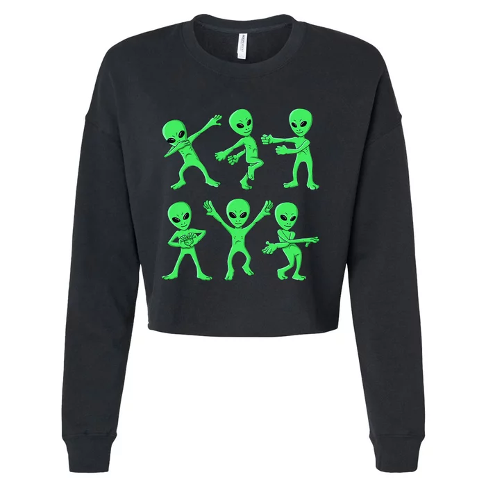 Dancing Aliens Dance Challenge Halloween Cropped Pullover Crew