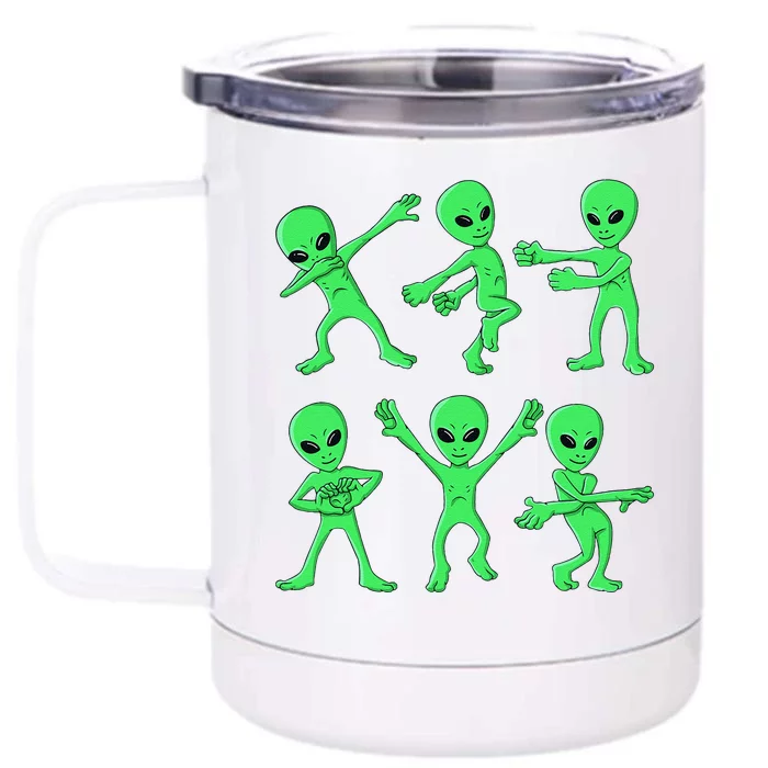 Dancing Aliens Dance Challenge Halloween Front & Back 12oz Stainless Steel Tumbler Cup