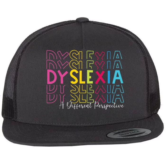 Dyslexia A Different Perspective Dyslexia Awareness Flat Bill Trucker Hat