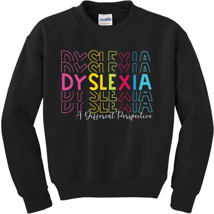 Dyslexia A Different Perspective Dyslexia Awareness Kids Sweatshirt