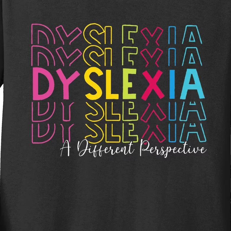 Dyslexia A Different Perspective Dyslexia Awareness Kids Long Sleeve Shirt