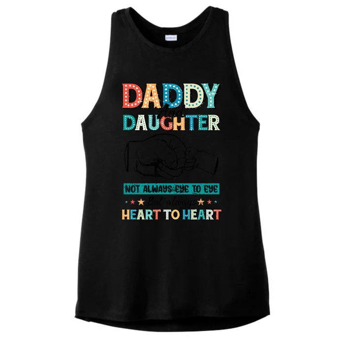 Daddy And Daughter Always Heart To Heart Ladies Tri-Blend Wicking Tank