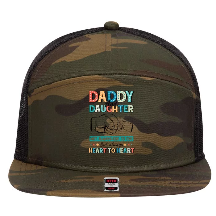 Daddy And Daughter Always Heart To Heart 7 Panel Mesh Trucker Snapback Hat