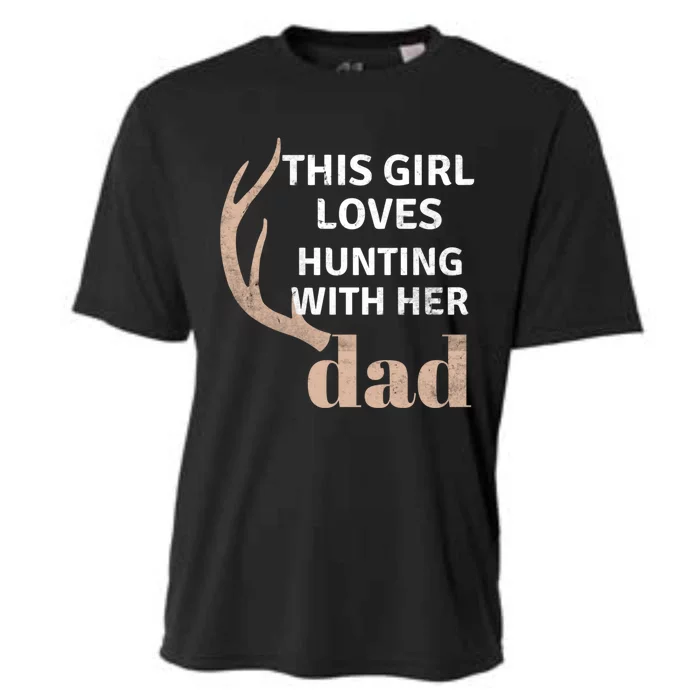 Deer Antler Design This Loves Hunting With Her Dad Funny Gift Cooling Performance Crew T-Shirt