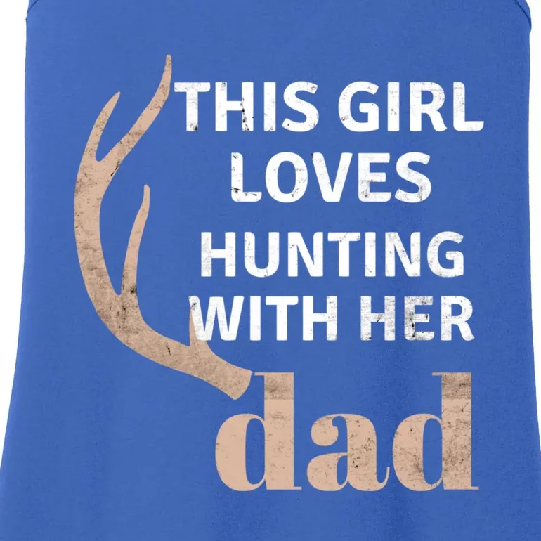 Deer Antler Design This Loves Hunting With Her Dad Funny Gift Ladies Essential Tank