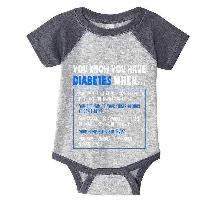 Diabetes Awareness Diabetes Type 1 Funny Pun Or Quote Infant Baby Jersey Bodysuit