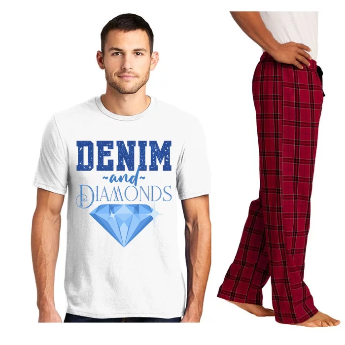 Denim And Diamonds Fashionable Trendy Jeans Pajama Set