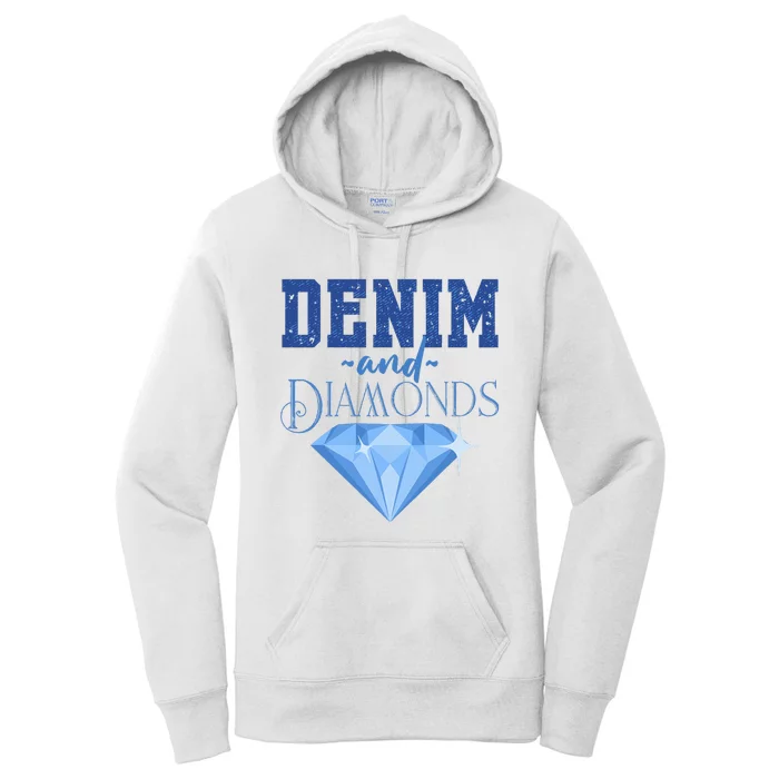 Denim And Diamonds Fashionable Trendy Jeans Women's Pullover Hoodie