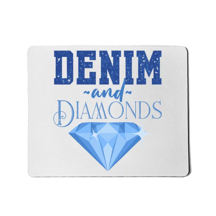 Denim And Diamonds Fashionable Trendy Jeans Mousepad