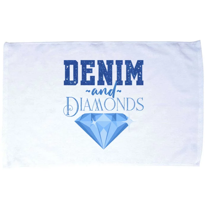 Denim And Diamonds Fashionable Trendy Jeans Microfiber Hand Towel