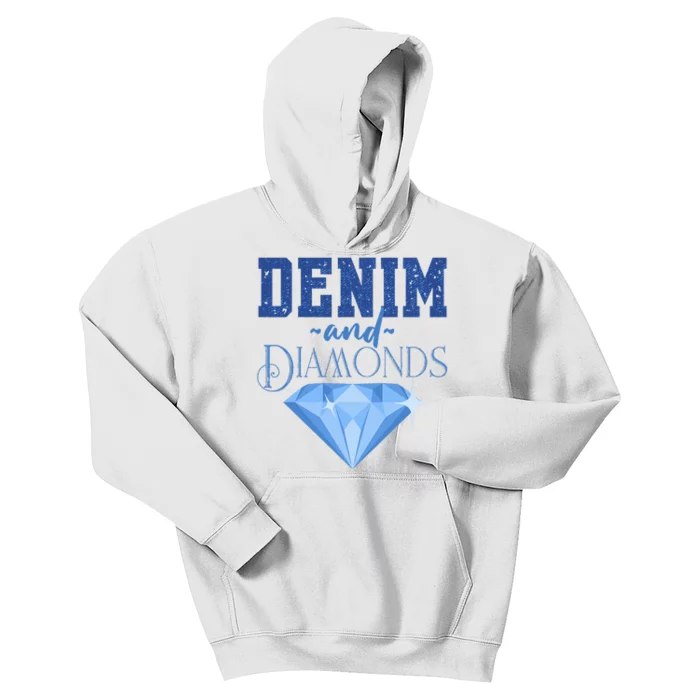 Denim And Diamonds Fashionable Trendy Jeans Kids Hoodie