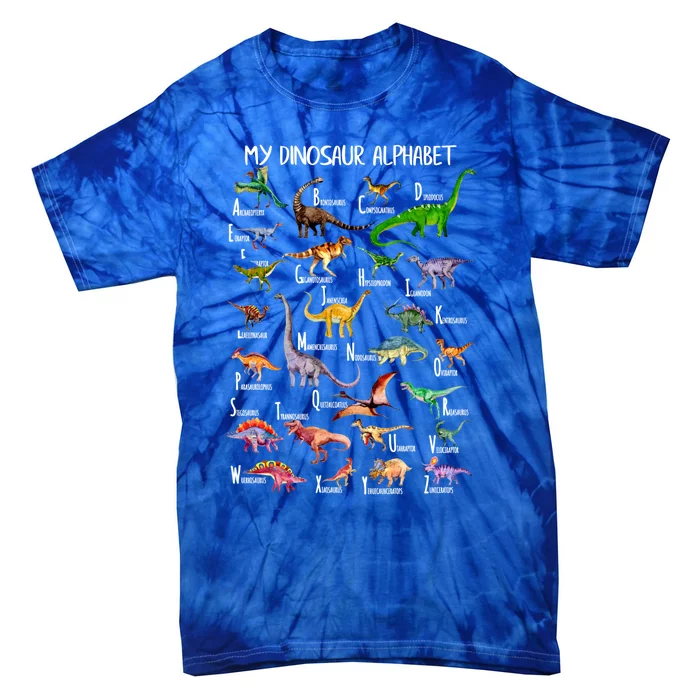 Dinosaur Alphabet Dino Abc For Boys Kid Az Teacher Cute Gift Tie-Dye T-Shirt