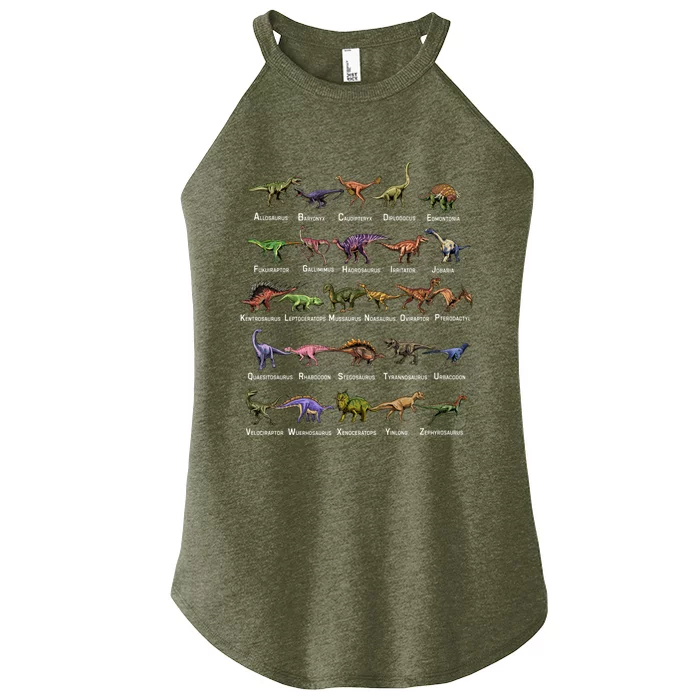 Dinosaur Alphabet Dino Pre Historic Animal Dinosaur Lover Gift Women’s Perfect Tri Rocker Tank