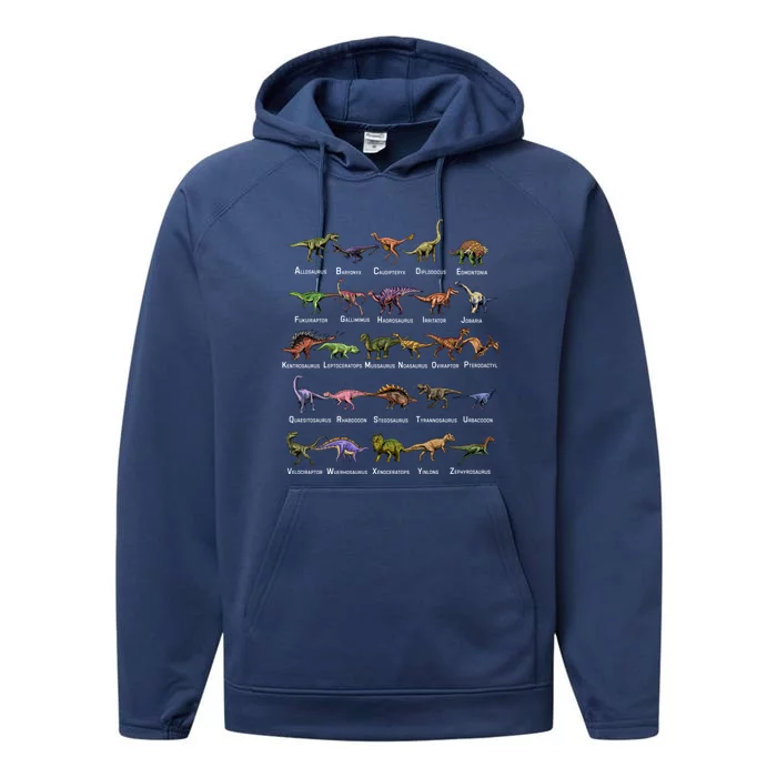 Dinosaur Alphabet Dino Pre Historic Animal Dinosaur Lover Gift Performance Fleece Hoodie