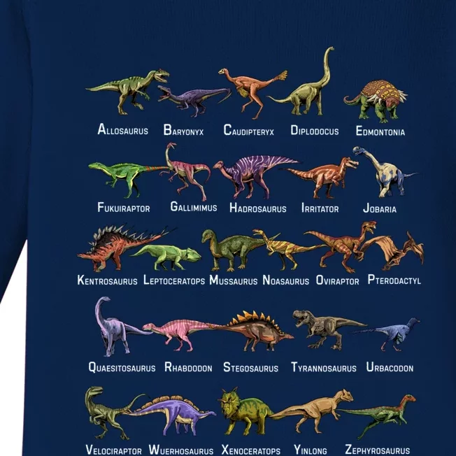 Dinosaur Alphabet Dino Pre Historic Animal Dinosaur Lover Gift Baby Long Sleeve Bodysuit