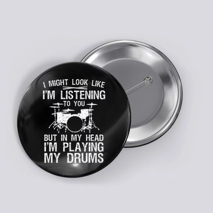 Drummer Art Drum Player Percussion Lover Button