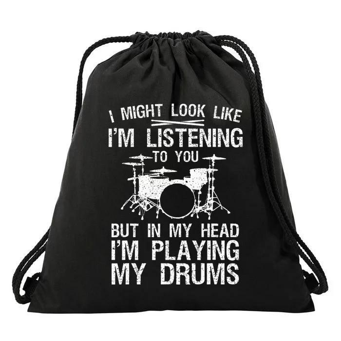 Drummer Art Drum Player Percussion Lover Drawstring Bag