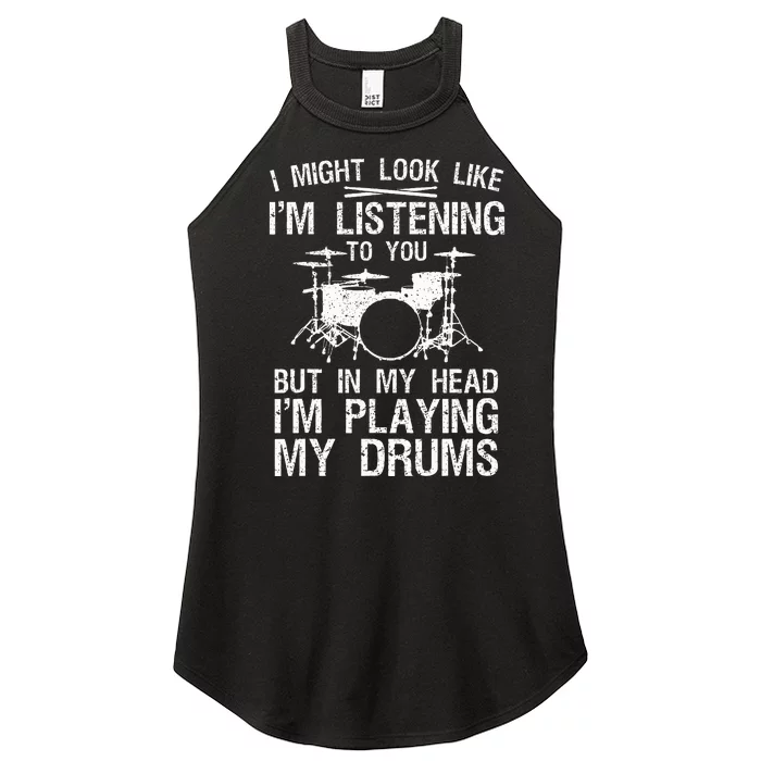 Drummer Art Drum Player Percussion Lover Women’s Perfect Tri Rocker Tank