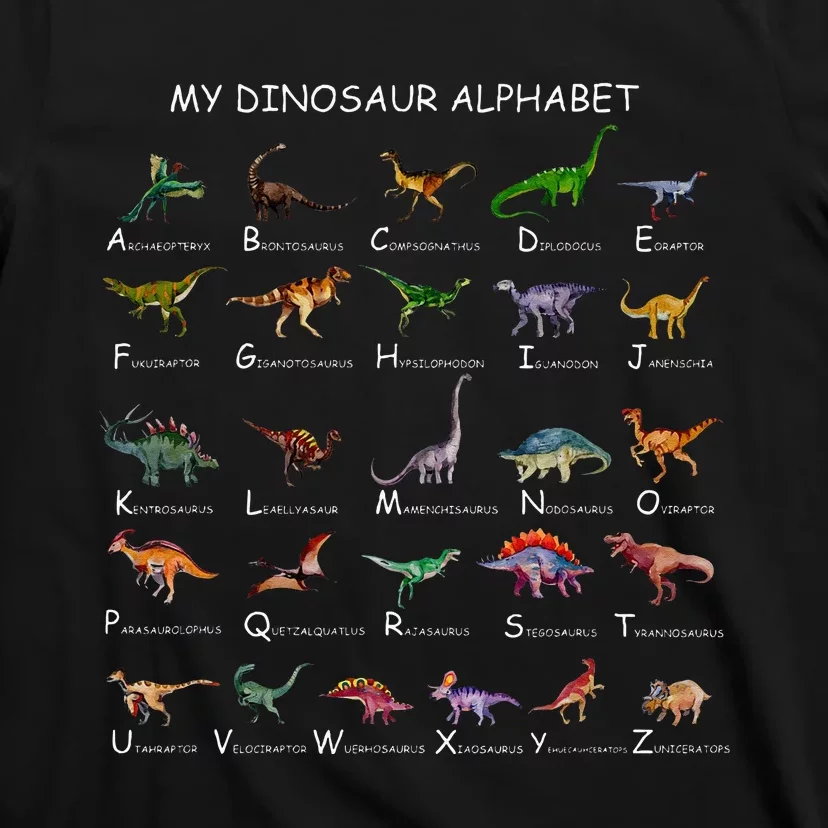 Dinosaur Alphabet Dino ABC For Kids Men Women Dinosaur T-Shirt