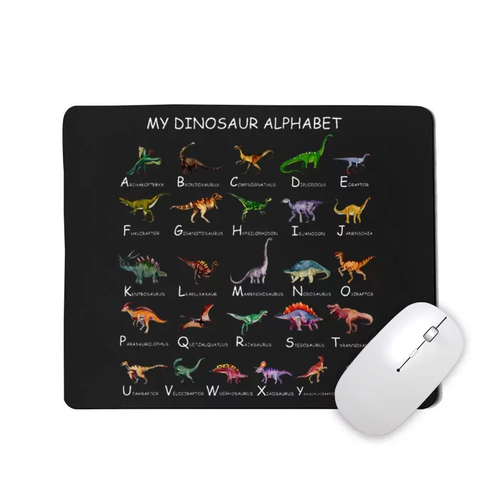 Dinosaur Alphabet Dino ABC For Kids Men Women Dinosaur Mousepad