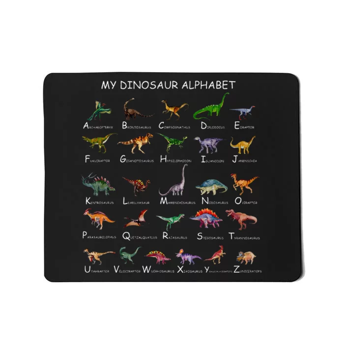 Dinosaur Alphabet Dino ABC For Kids Men Women Dinosaur Mousepad