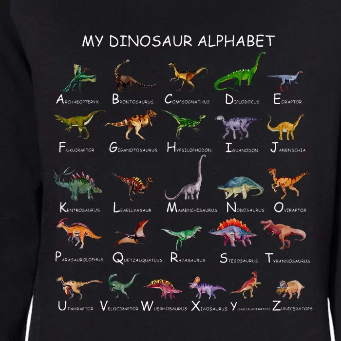 Dinosaur Alphabet Dino ABC For Kids Men Women Dinosaur Womens California Wash Sweatshirt