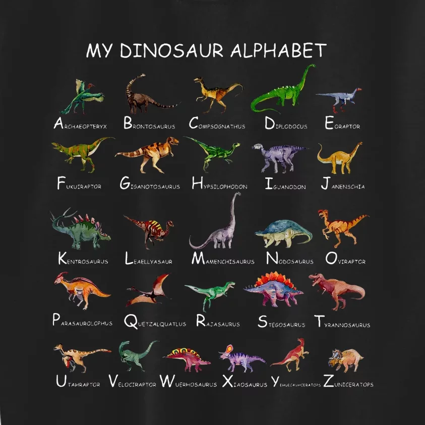 Dinosaur Alphabet Dino ABC For Kids Men Women Dinosaur Kids Sweatshirt