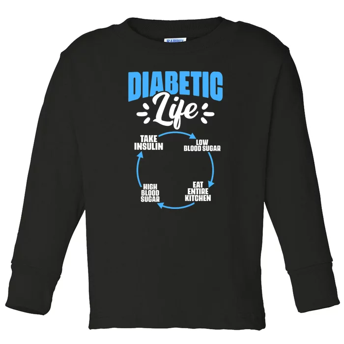 Diabetes Awareness Diabetic Life Diabetes Warrior Toddler Long Sleeve Shirt