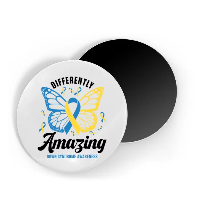 Differently Amazing Down Syndrome Awareness Butterfly Ribbon Magnet