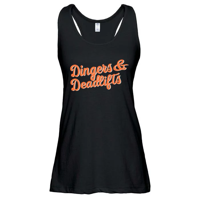 Dingers And Deadlifts Ladies Essential Flowy Tank