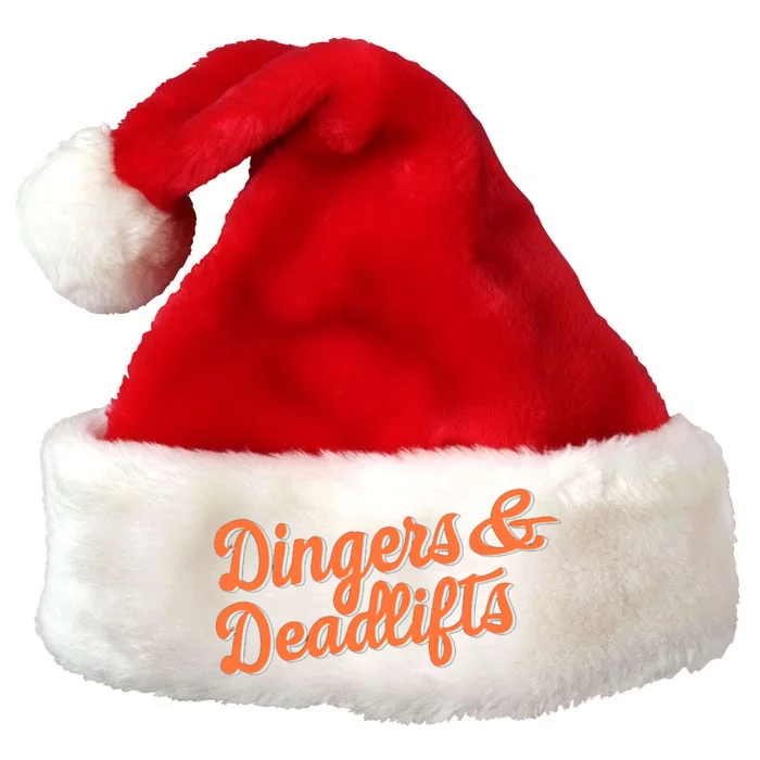 Dingers And Deadlifts Premium Christmas Santa Hat