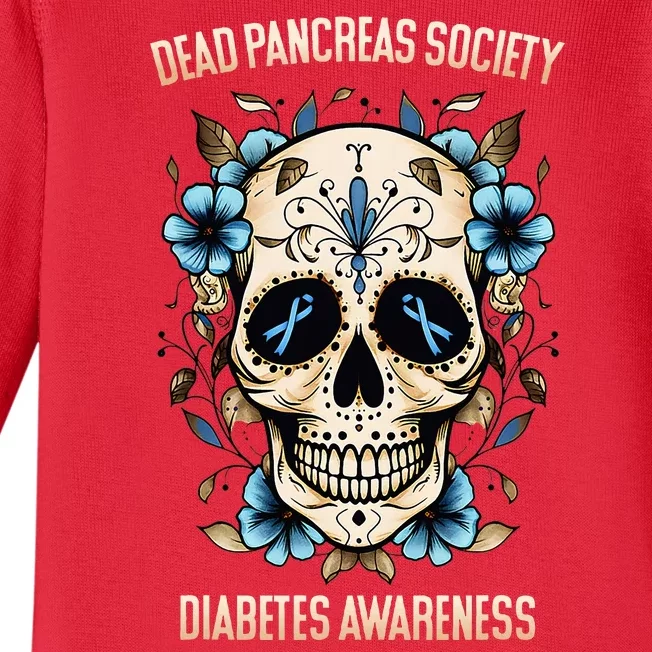 Diabetes Awareness Dead Pancreas Society Baby Long Sleeve Bodysuit