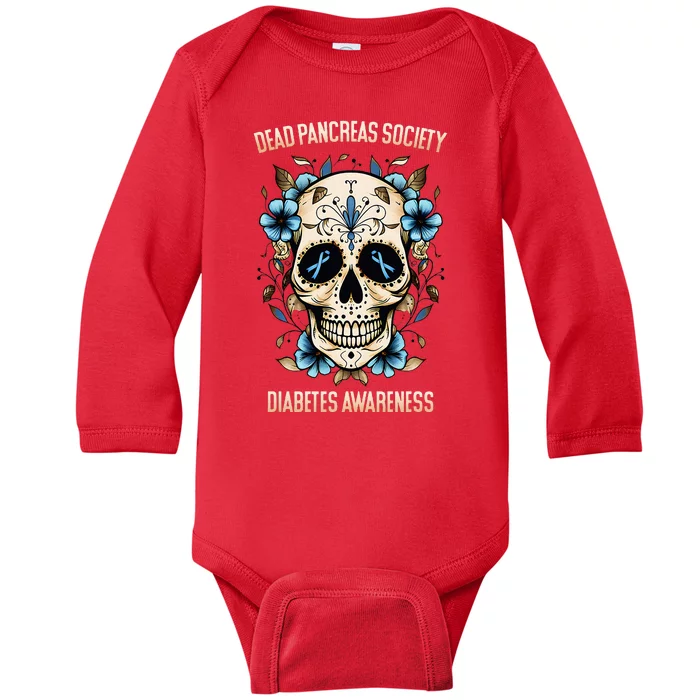 Diabetes Awareness Dead Pancreas Society Baby Long Sleeve Bodysuit