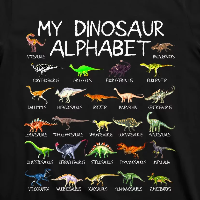 Dinosaur Alphabet Dino ABC For Kids Men Women Dinosaur T-Shirt