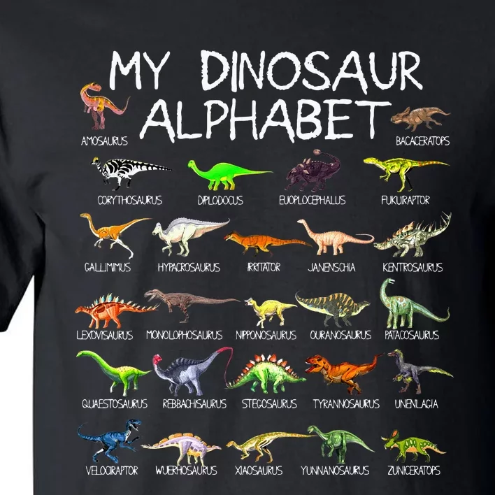 Dinosaur Alphabet Dino ABC For Kids Men Women Dinosaur Tall T-Shirt