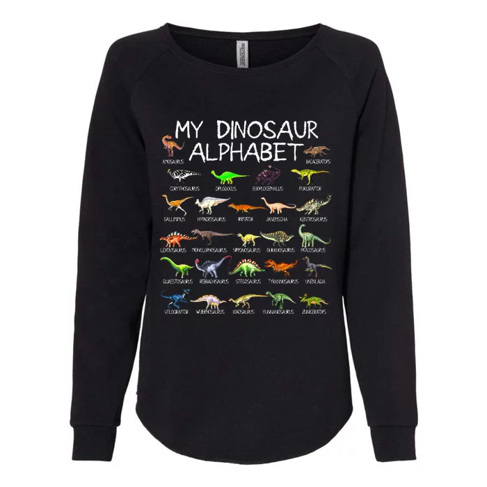 Dinosaur Alphabet Dino ABC For Kids Men Women Dinosaur Womens California Wash Sweatshirt