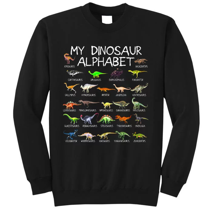 Dinosaur Alphabet Dino ABC For Kids Men Women Dinosaur Tall Sweatshirt