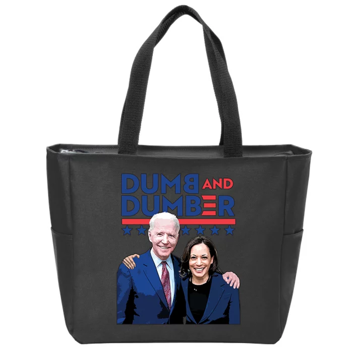 Dumb And Dumber Anti Biden Harris Pro Trump Maga Pro American Zip Tote Bag