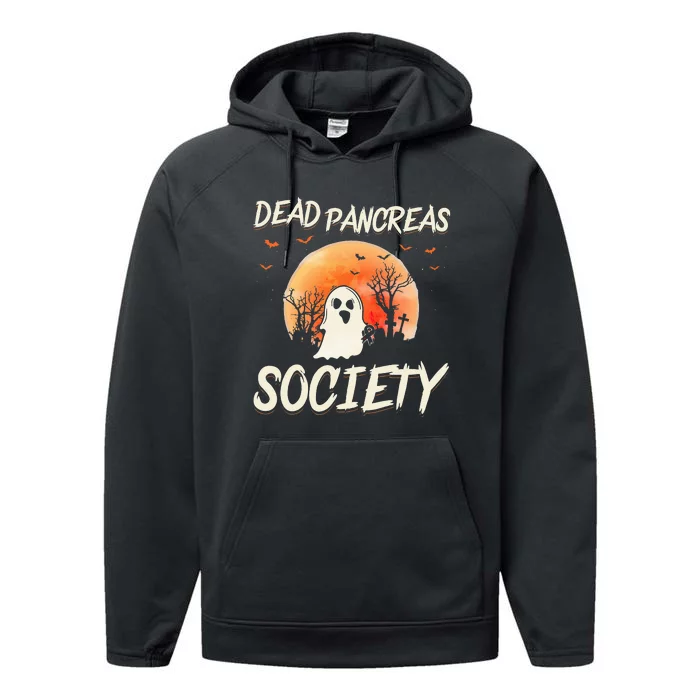 Diabetes Awareness Dead Pancreas Society Halloween Ghost Performance Fleece Hoodie