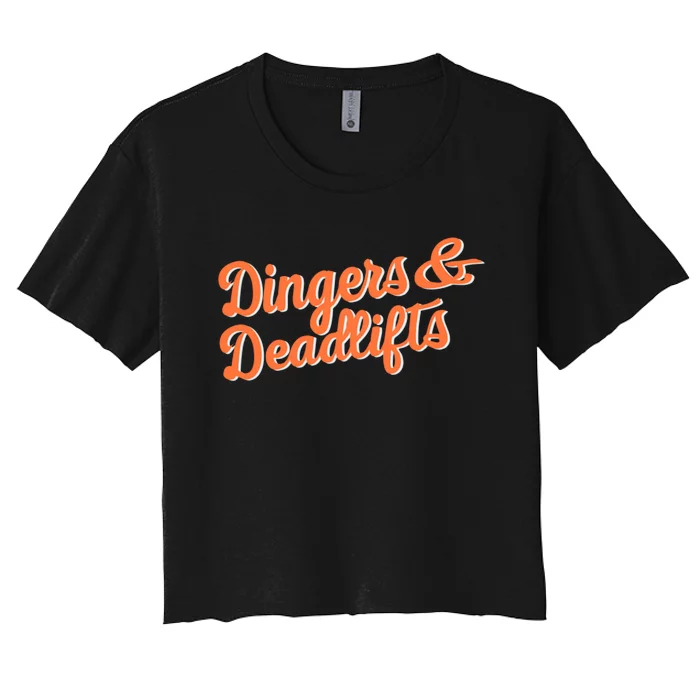 Dingers And Deadlifts Women's Crop Top Tee