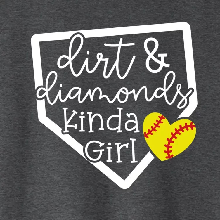 Dirt And Diamonds Kinda Girl Baseball Softball Mom Meaningful Gift Women's Crop Top Tee