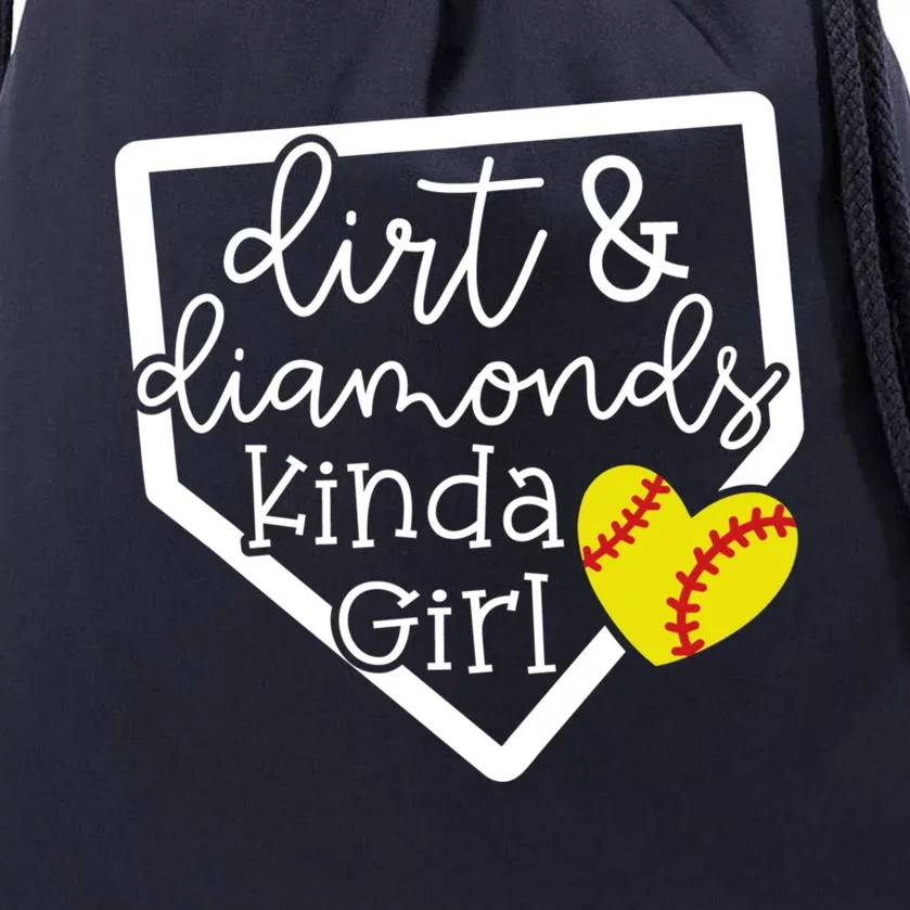 Dirt And Diamonds Kinda Girl Baseball Softball Mom Meaningful Gift Drawstring Bag