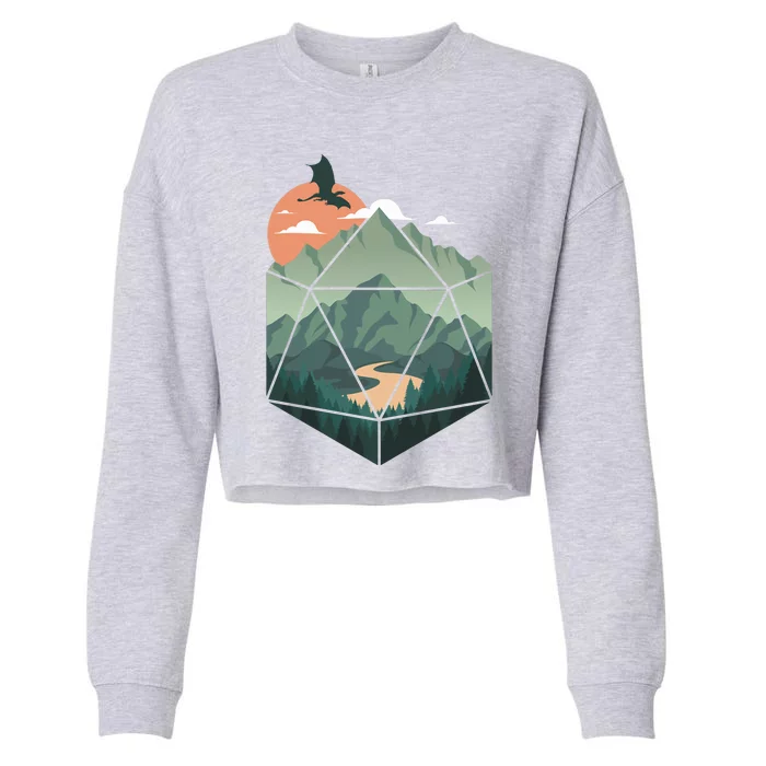 D20 Art Dungeons Lover Fantasy Gaming Cropped Pullover Crew