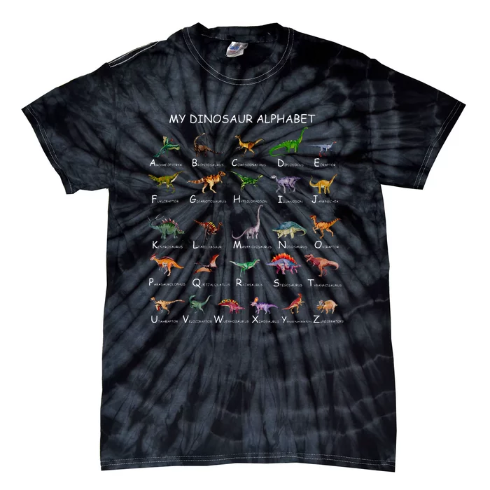 Dinosaur Alphabet Dino ABC For Dinosaur Tie-Dye T-Shirt