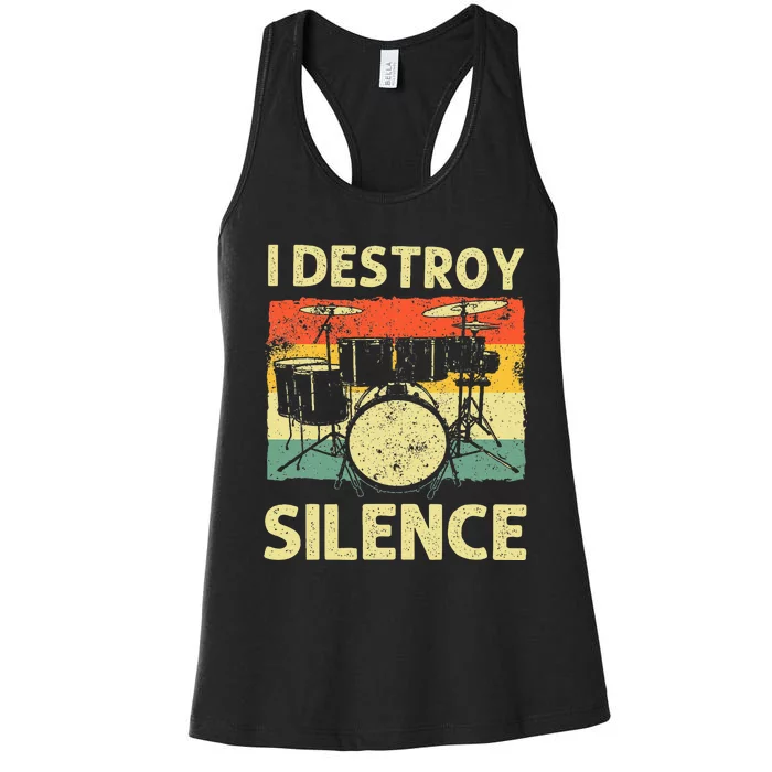 Drumming Art Drumline Drum Set Drummer Women's Racerback Tank