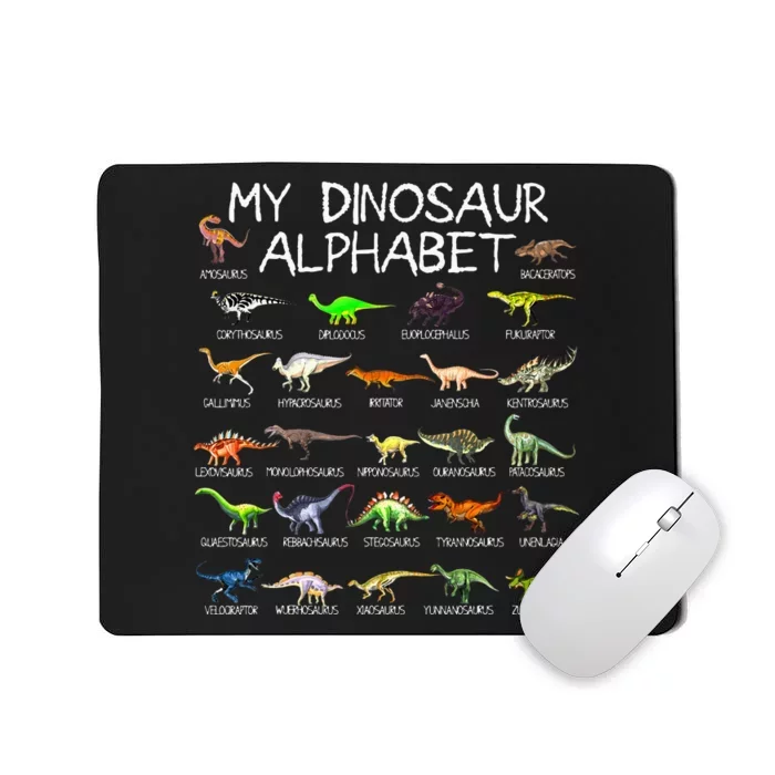 Dinosaur Alphabet Dino ABC For Kids Men Women Dinosaur Mousepad