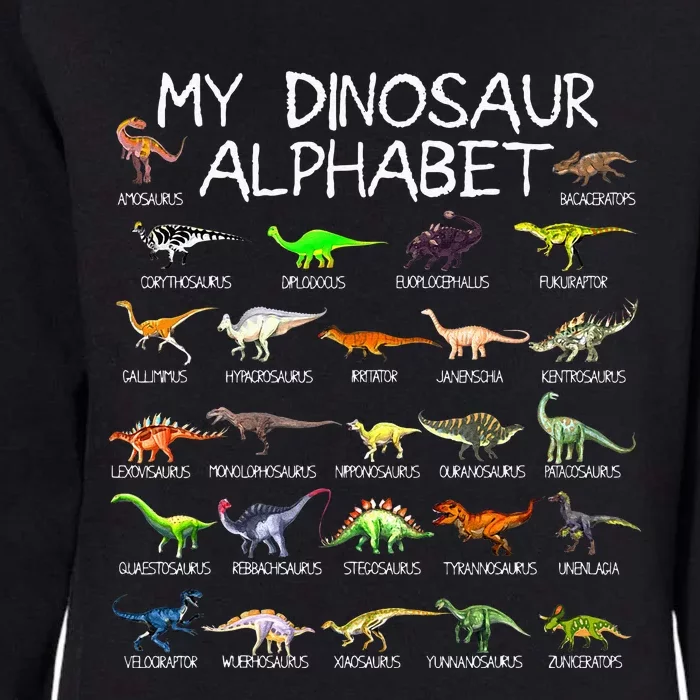 Dinosaur Alphabet Dino ABC For Kids Men Women Dinosaur Womens California Wash Sweatshirt