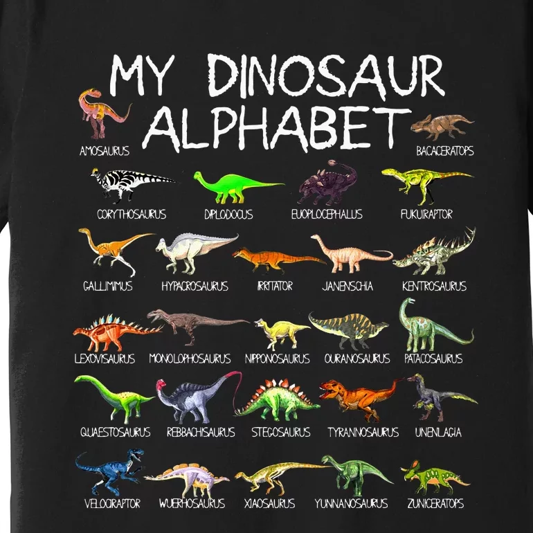 Dinosaur Alphabet Dino ABC For Kids Men Women Dinosaur Premium T-Shirt